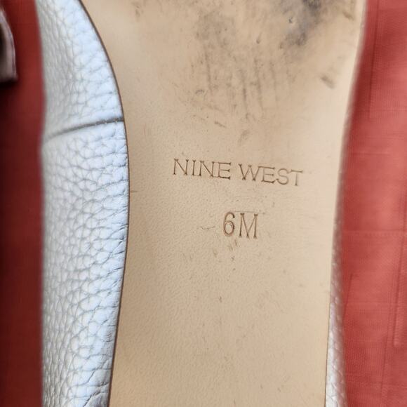 Nine West Size 6M Abay Womens Gold Metallic Pointed Toe Flats Shoes Workwear - Picture 7 of 10